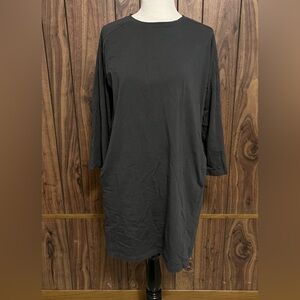 Eileen Fisher Gray Boxy Comfort Long Sleeve Lounge W/Pockets Knit Dress Sz S/P